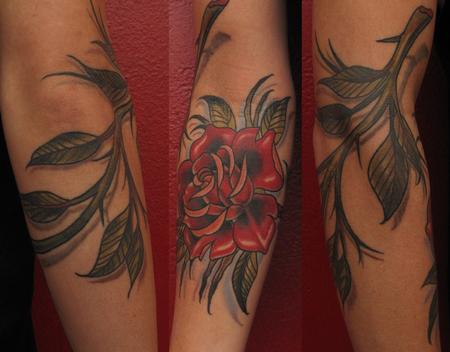 Robert Hendrickson - Rose with thorns tattoo 